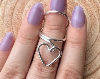 Heart Swan Ring | Finger splint for EDS/Arthritis | Joint stabilization for Hypermobility | Swan Deformity | Sterling Silver