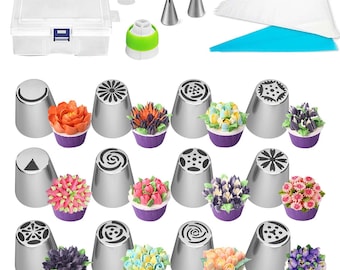 Russische Decorating Nozzle Set, Cake Decoratie benodigdheden Tools, Keuken DIY Piping Cream Herbruikbare Kit tips cadeau voor haar
