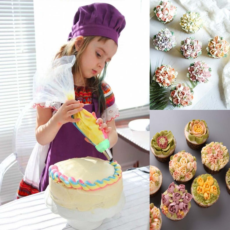 Russische Decorating Nozzle Set, Cake Decoratie benodigdheden Tools, Keuken DIY Piping Cream Herbruikbare Kit tips cadeau voor haar afbeelding 8