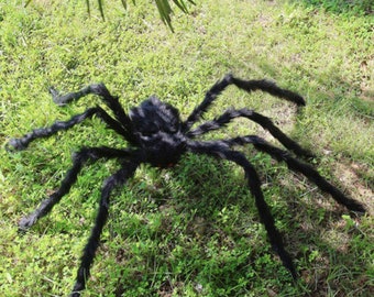 60 inch Hairy Giant Spider Decoration Halloween Prop Haunted House outdoor Decor Party huge big large spider holiday gift 5 feet