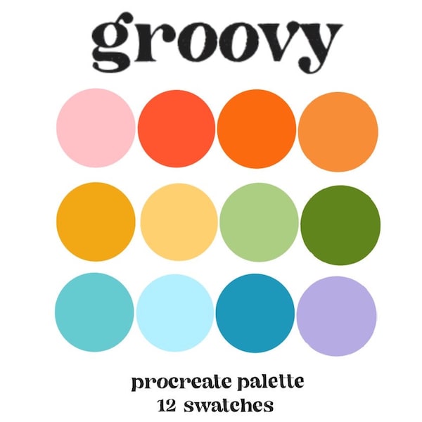 groovy procreate palette (instant/digital download)