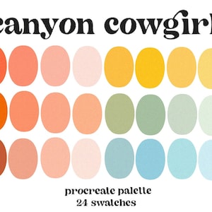 canyon cowgirl boho procreate palette (instant/digital download)