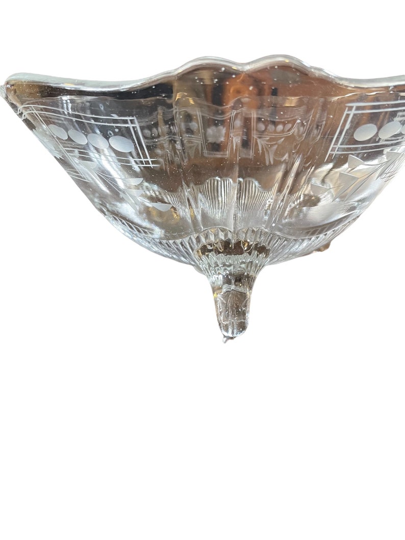 Vintage Cut Glass Bowls With Feet Etsy