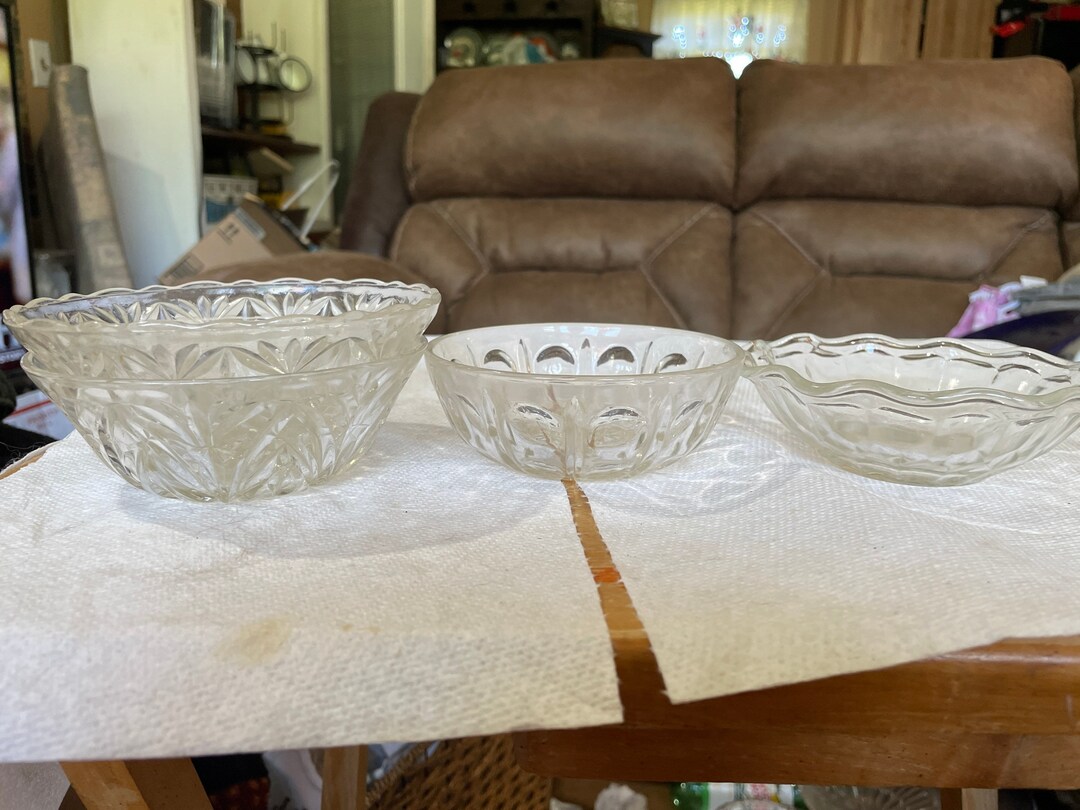 Vintage Cut Glass Dessert Bowls Etsy