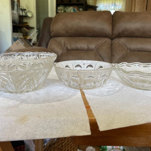 Vintage cut glass dessert bowls