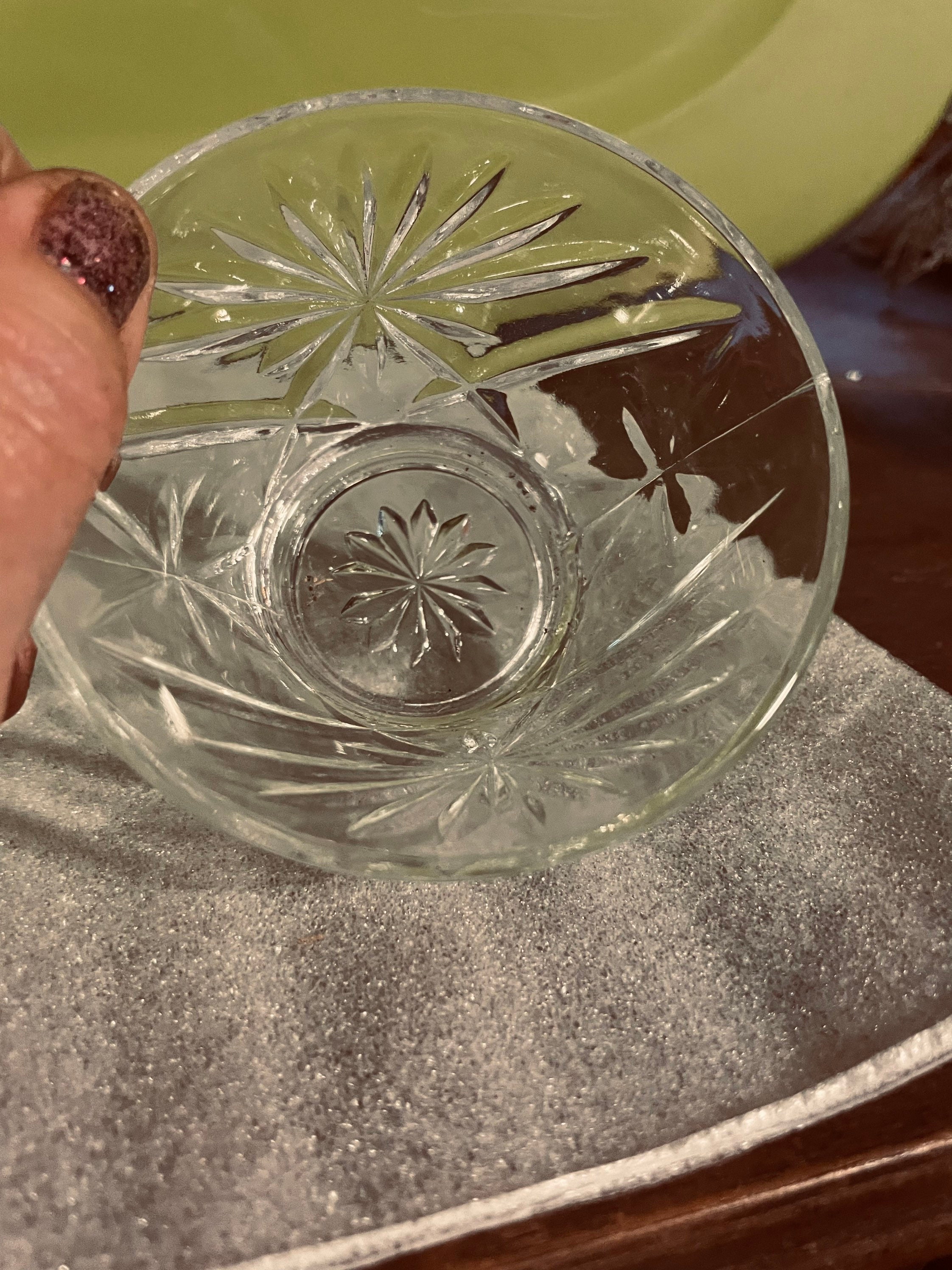 Vintage Cut Glass Dessert Bowls Etsy