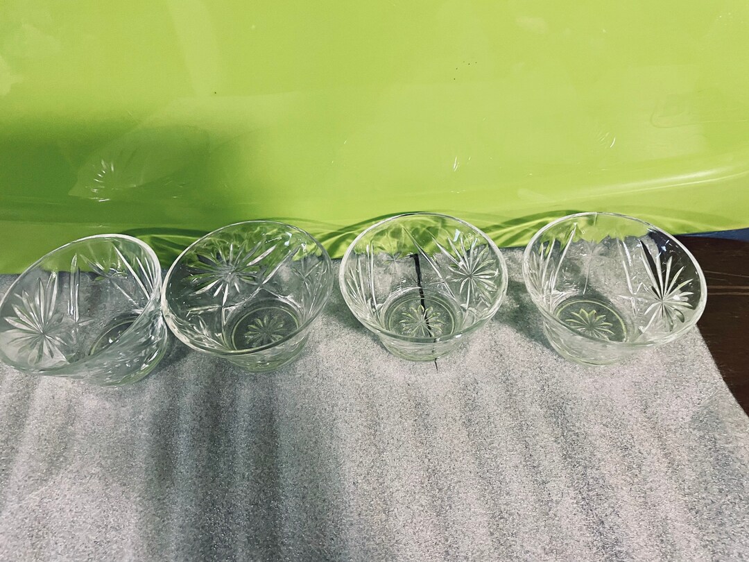 Vintage Cut Glass Dessert Bowls Etsy