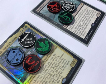 MTG Fan Made Commander Ability Counters Black Acrylic - Single Sided