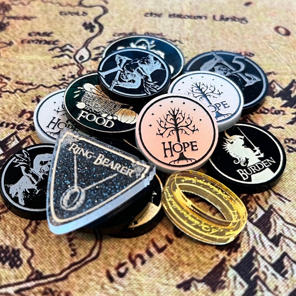 MTG, LOTR inspired, Fan Made Ability Counter Tokens- Single Sided