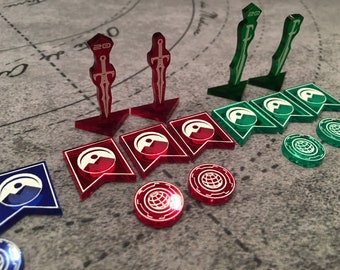 Unofficial Dune Imperium  Compatible Faction, Harkonnen, Point, Banners, Agents, and Sword Tokens. Fan Made.