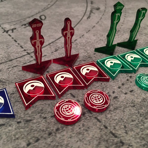 Unofficial Dune Imperium  Compatible Faction, Harkonnen, Point, Banners, Agents, and Sword Tokens. Fan Made.