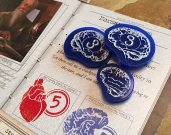 Eldritch Horror, Arkham Horror 3rd Edition Brain, Mental Health, Dual Sided, Fan Made Tokens - Opaque