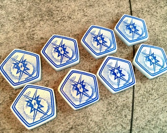 Unofficial ISS Vanguard Energy Tokens, Double Sided, Fan Made. Set of 8.