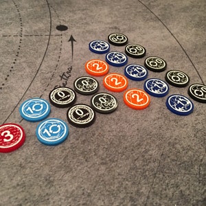 Unofficial ISS Vanguard Lead Tokens, Double Sided, Fan Made. Set of 20.