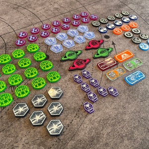 Unofficial ISS Vanguard  + 2nd Wave &quot;Deadly Frontier&quot; Token Upgrade Set, Double Sided