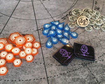 Unofficial Dune Imperium Compatible Set: Solari, Spice, Water, and Voice Tokens, Fan Made