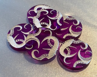 Eldritch Horror, Arkham Horror 3rd Edition Doom, Mythos, Rumor Tokens, Fan Made, Transparent Acrylic, Single Sided.