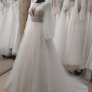 Plus Size Romantic Wedding Dress, Lace Wedding Dress, Long Wedding Dress, Boho Wedding Dress, Ivory Wedding Dress, Custom Dress