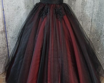 Black Wedding Dress, Sleeveless Prom Gown, Gothic Wedding Dress, Women Formal Dress, Puffy Evening Dress