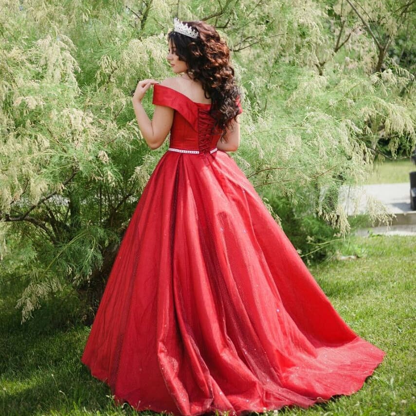 Luxury Evening Dress Red Fur  Red Evening Dress – D&D Clothing