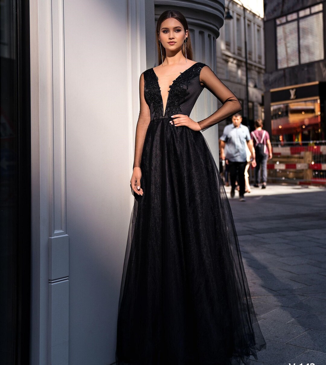 Black Evening Dress Elegant Prom Gown Satin Maxi Dress Long - Etsy