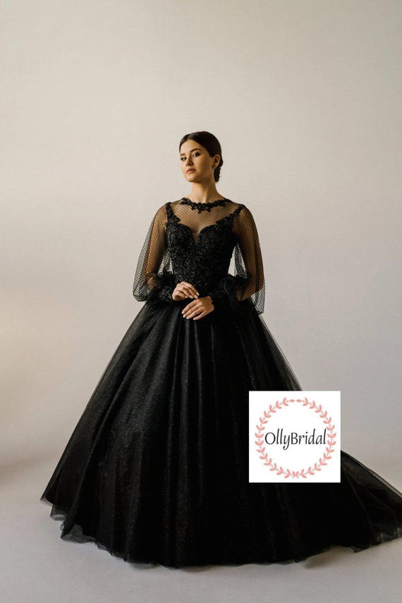 Black Bridal Gown, Black Wedding Dress, Black Engagement Bridal Gown,Halloween Black Wedding Dress Black Bridal Gown, Black Wedding Dress, Black Engagement Bridal Gown,Halloween Black Wedding Dress