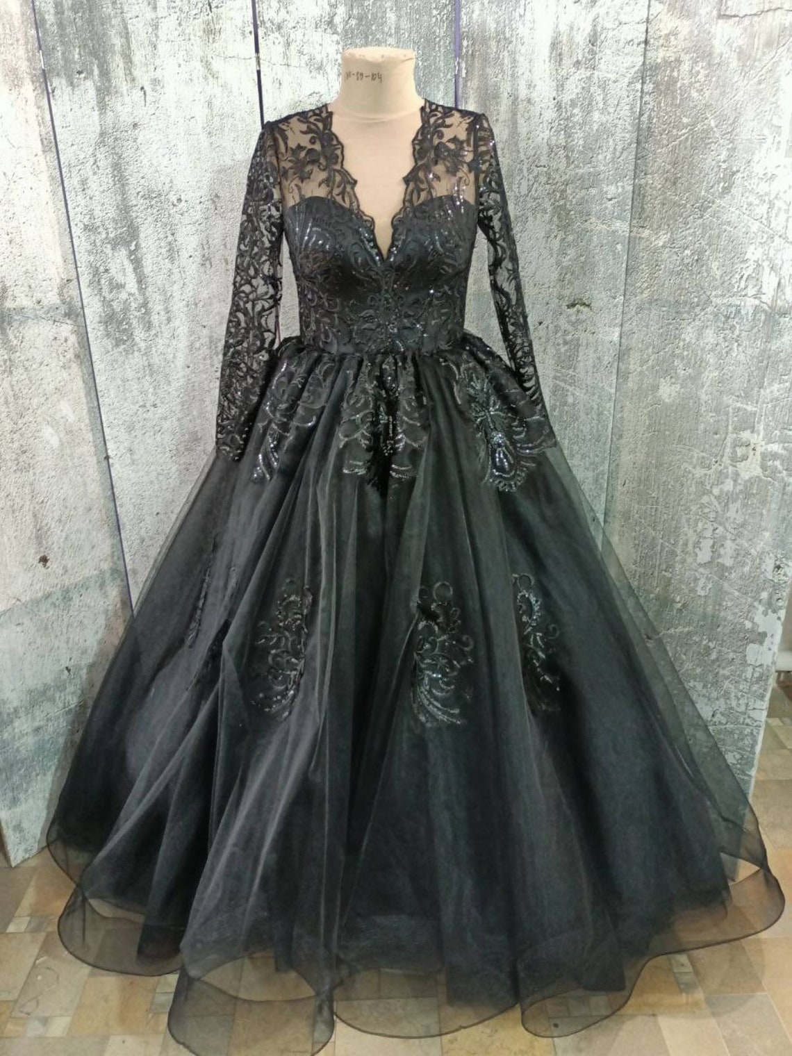 Black Bridal Gown Tulle Lace Dress Simple Dress Prom Dress - Etsy