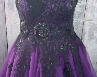 Black Wedding Dress,Black Lace Gown, Black Tulle Dress, Formal Lace Dress, Plus Size Bridal Gown, Gothic Wedding Dress