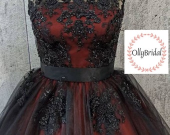 Black Wedding Dress, Sleeveless Bridal Gown, Gothic Wedding Dress, Halloween Black Wedding Dress,Gothic Bridal Dress