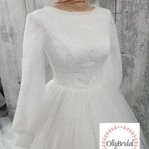 Long Sleeves Wedding Dress, Ball Gown Wedding Dress With Train, Wedding Dress Lace, Ivory Bridal Gown, Cathedral Bridal Dress