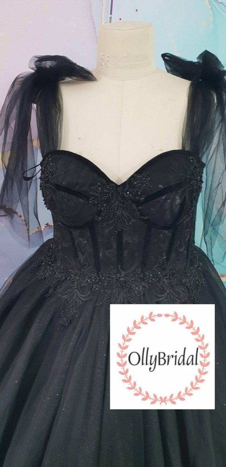 Black Burgundy Wedding Dress Long Train, off Shoulder Wedding Dress ...