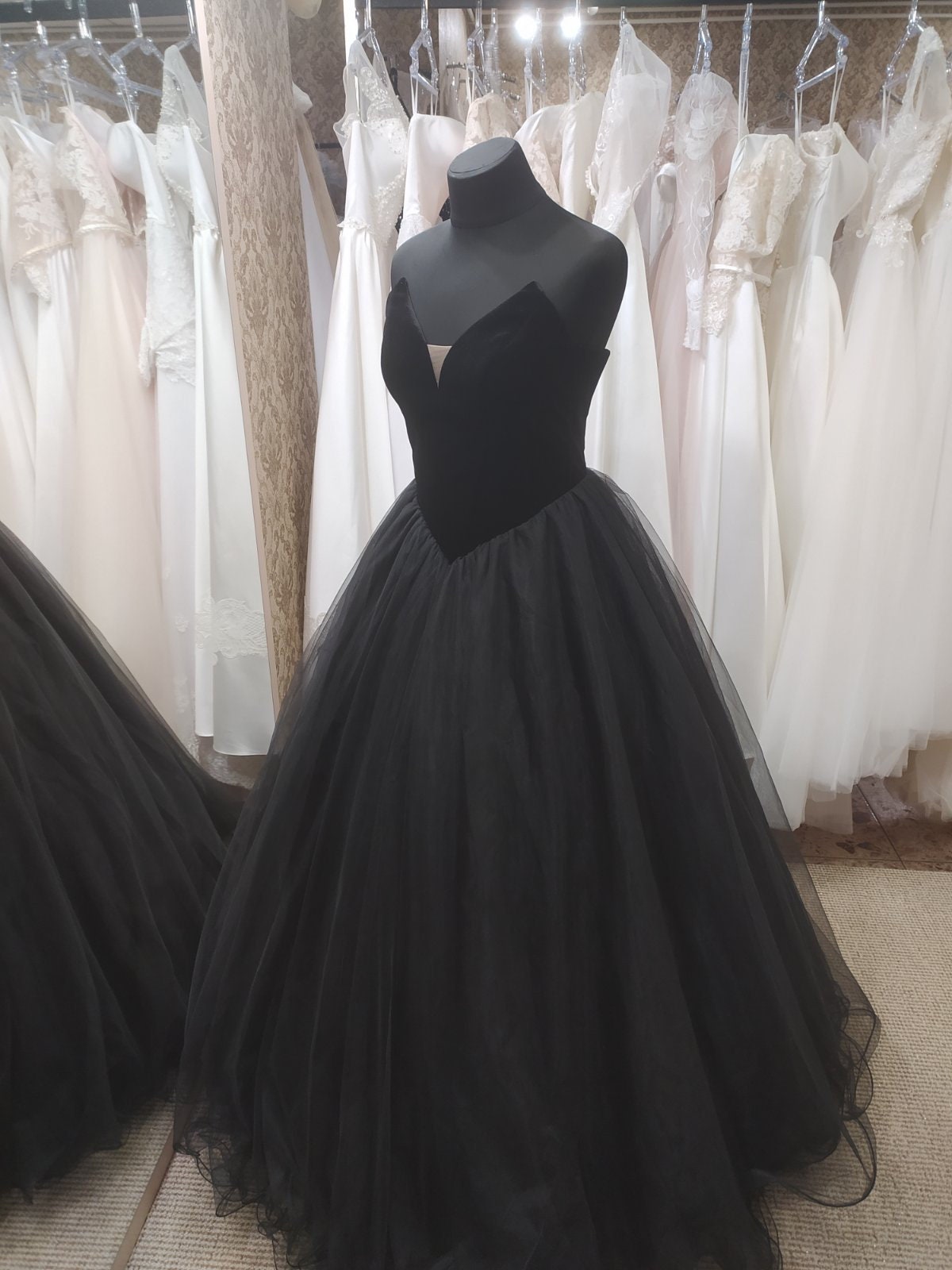 Black Tulle Prom Dress Simple Evening Dress c2565