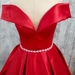 Satin Elegant Dress,  Bridesmaid Dress, Long Evening Dress, Red Prom Dress, Silk dress, Red Satin  Long Dress, Prom Fashion Dress