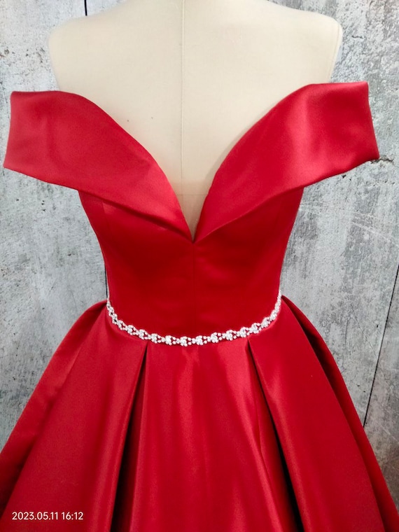 Satin Elegant Dress, Bridesmaid Dress, Long Evening Dress, Red Prom Dress, Silk Dress, Red Satin Long Dress, Prom Fashion Dress