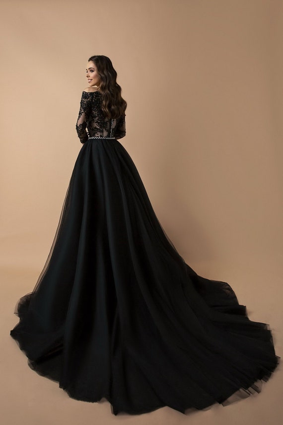 Designer Net Black Long Gown | Indian Online Ethnic Wear Website For Women