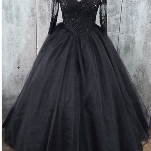 Black Wedding Dress, Wedding Guest Dress, Tulle Luxury Dress, Bridesmaid Dress, Long Length Dress