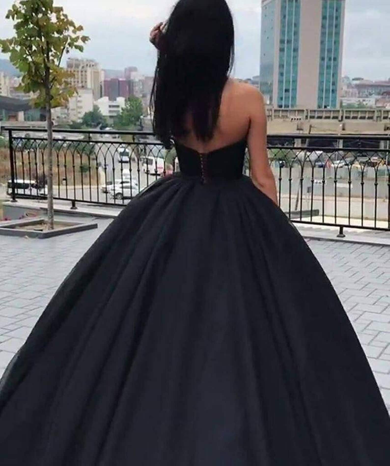 Plus Size Bridal Gown Black Wedding Dress off Shoulder Tulle | Etsy