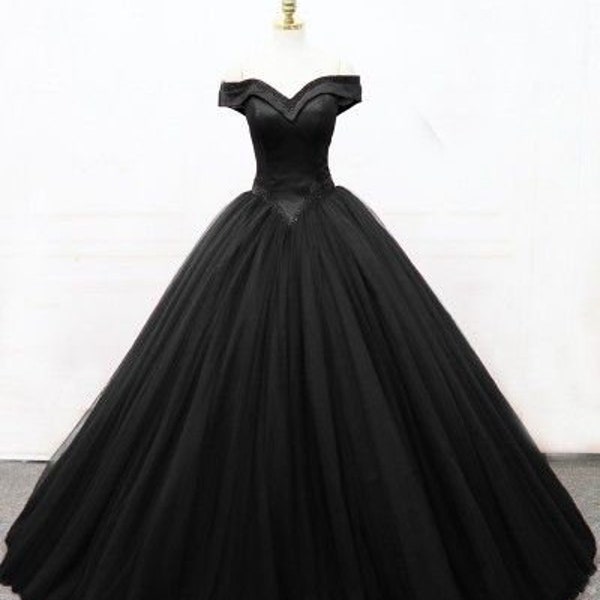 black white wedding dress