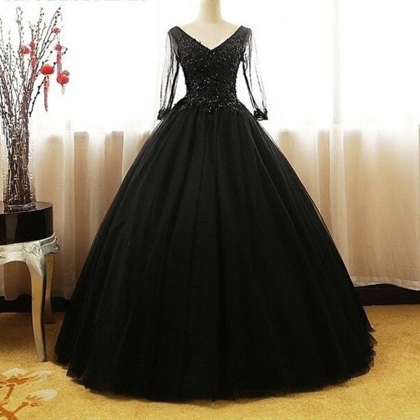 black white wedding dress