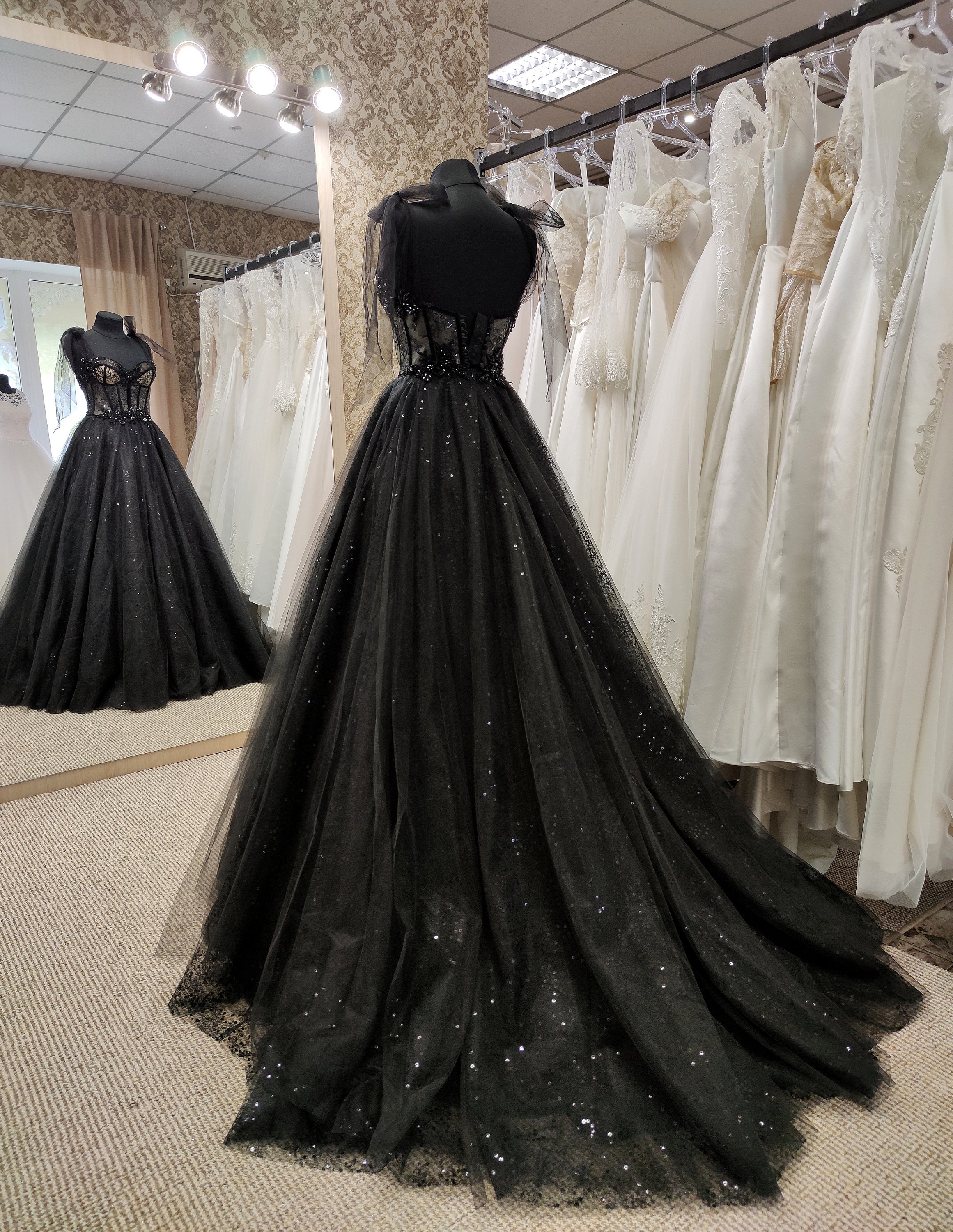 black ball gown dress