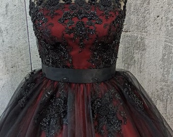 Black Wedding Dress, Sleeveless Prom Gown, Gothic Wedding Dress, Women Formal Dress, Puffy Evening Dress