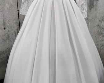 Modest Wedding Dress, Satin Wedding Dress, Long Sleeve Wedding Dress, Sleeves Simple Wedding Dress, Plus Size Wedding Dress