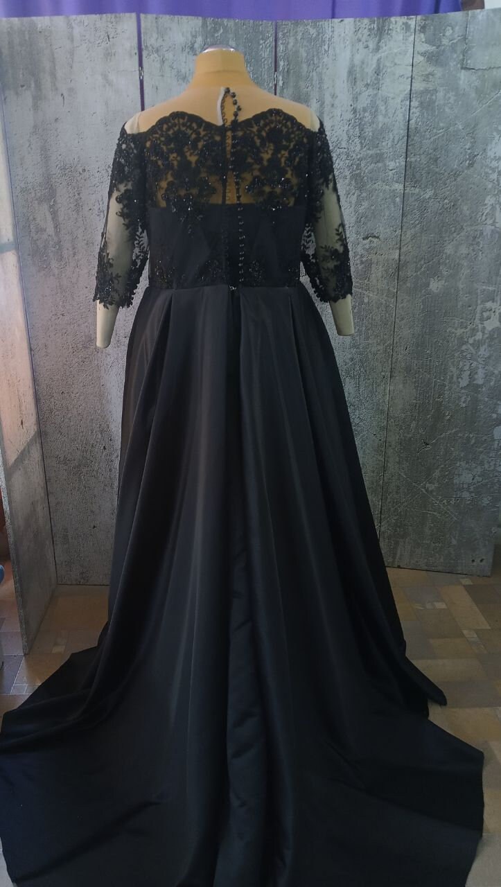 black long sleeve plus size prom dress Black Long Sleeve Plus Size Prom Dresses