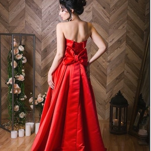 Satin Elegant Dress,  Bridesmaid Dress, Long Evening Dress, Red Prom Dress, Silk Dress, Red Satin  Long Dress, Prom Fashion Dress