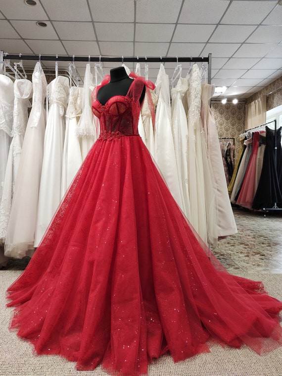 Sleeveless Sequins Evening Dresses Sparkly Off Shoulder Red Long Prom Dress  DTP779 – DressTok.co.uk