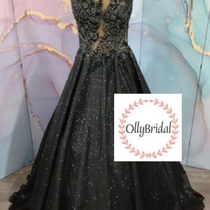 Black Lace Bridal Dress, Black Gothic Wedding Dress, Off Shoulder Black Wedding Dress, Elegant Wedding Dress, Black Glitter Bridal Gown