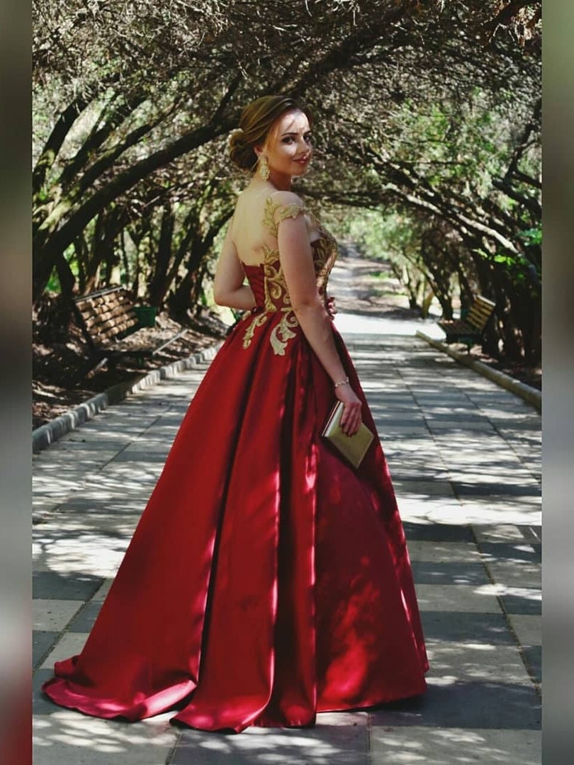red dress with gold shoes Evening Dress,Long Evening Dress,Lace Evening Dress,Color Bridal Gown,Evening Prom Party Dresses,Long Lace red and gold outfit ideas