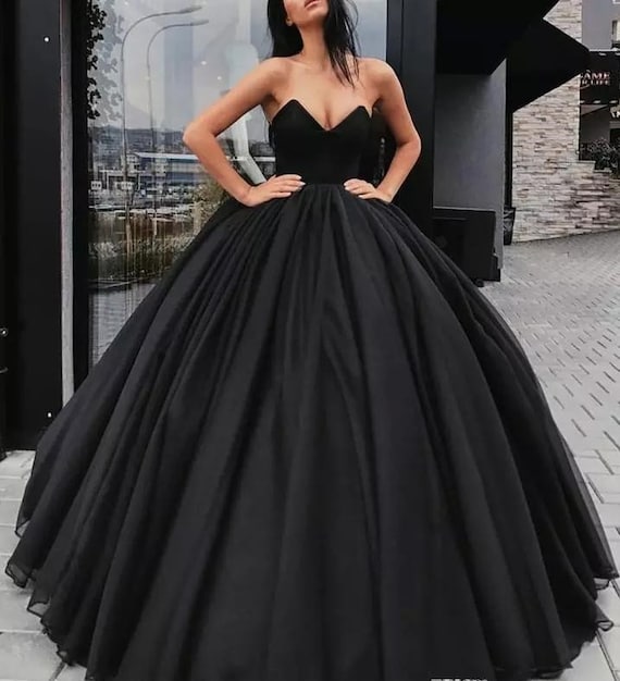 Hornear radio jardín Vestido de novia de talla grande vestido de novia negro - Etsy España