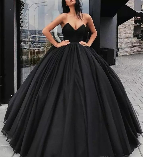 plus size black wedding dress