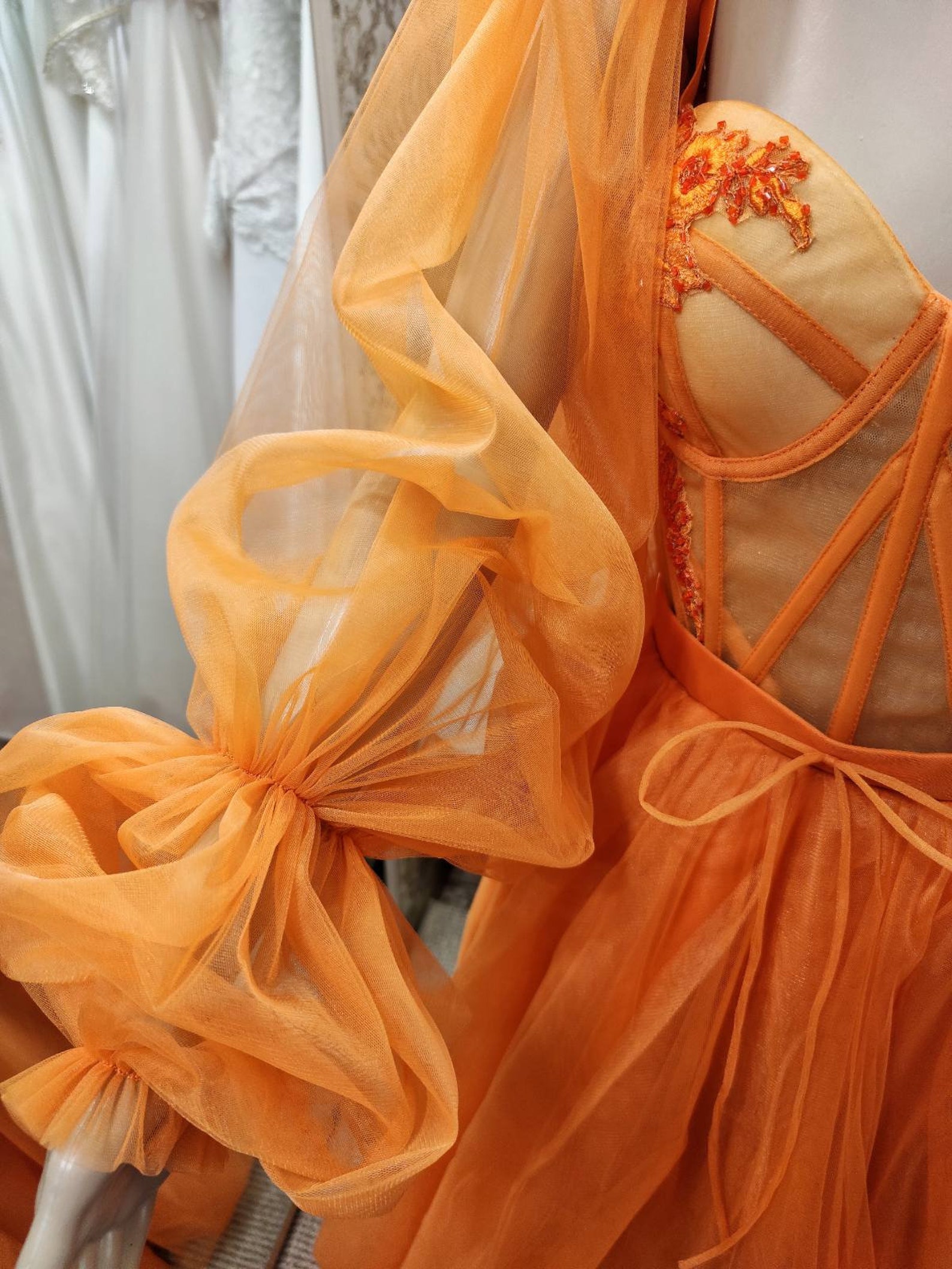 The Lantern Sleeve Dress Tulle Lace Dress Prom Dress Etsy